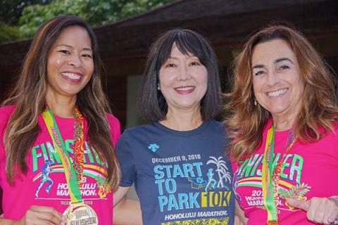 Congratulations to our own Corinne Domingo (left) on completing the Honolulu Marathon and our own Susan Freitas and Cynthia Moore for completing the 10K!